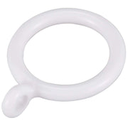 Trade Shop - Set 9 Pz Anelli Gancio Ad Anello Per Tende In Plastica Da 35 Mm Bianco Tondi Bagno 87353 -