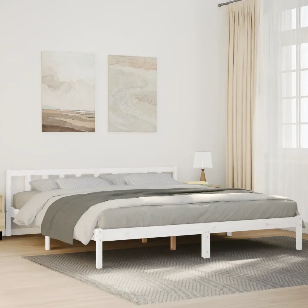 vidaXL Letto Extra Lungo senza Materasso Bianco 180x220 cm in Pino