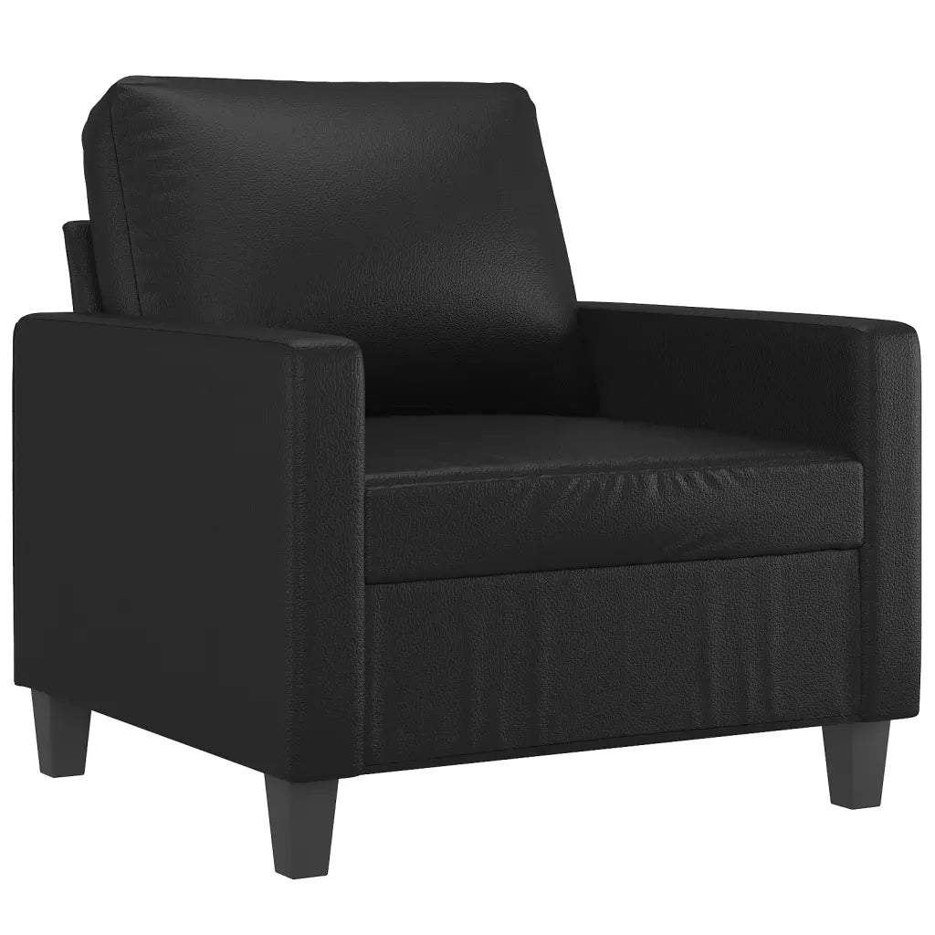 Set di Divani 4 pz con Cuscini Nero in Similpelle 3201403