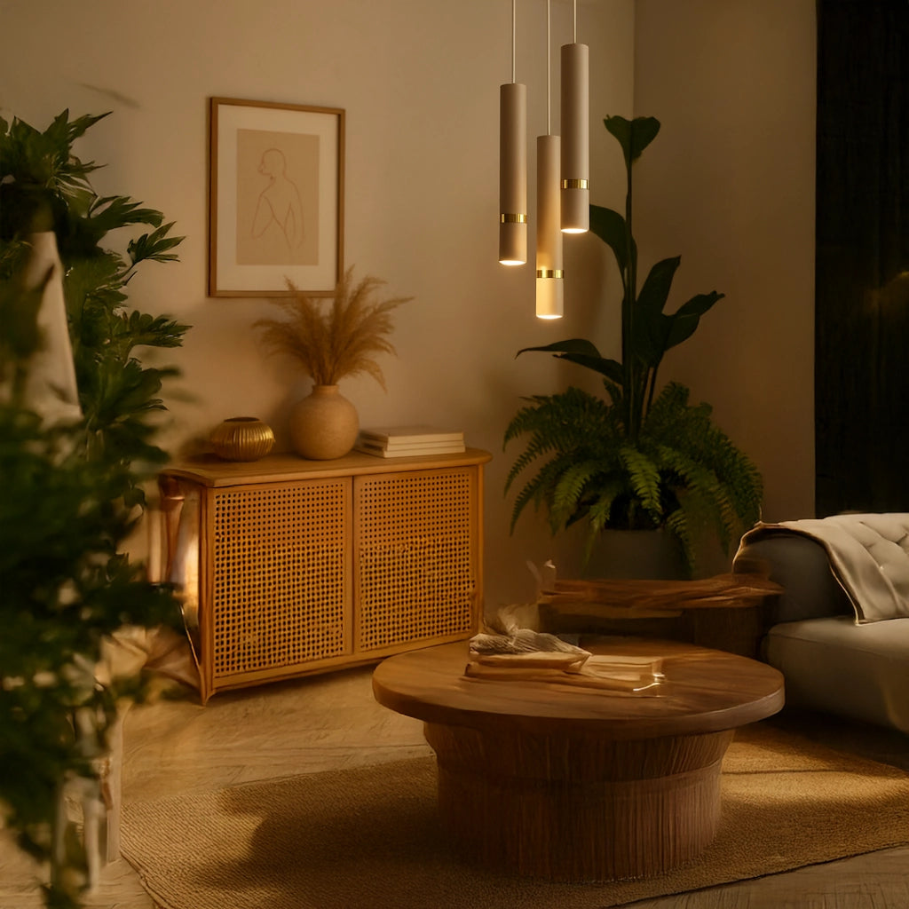 Lampada sospesa rotonda cashmere/oro 3xGU10 Milagro
