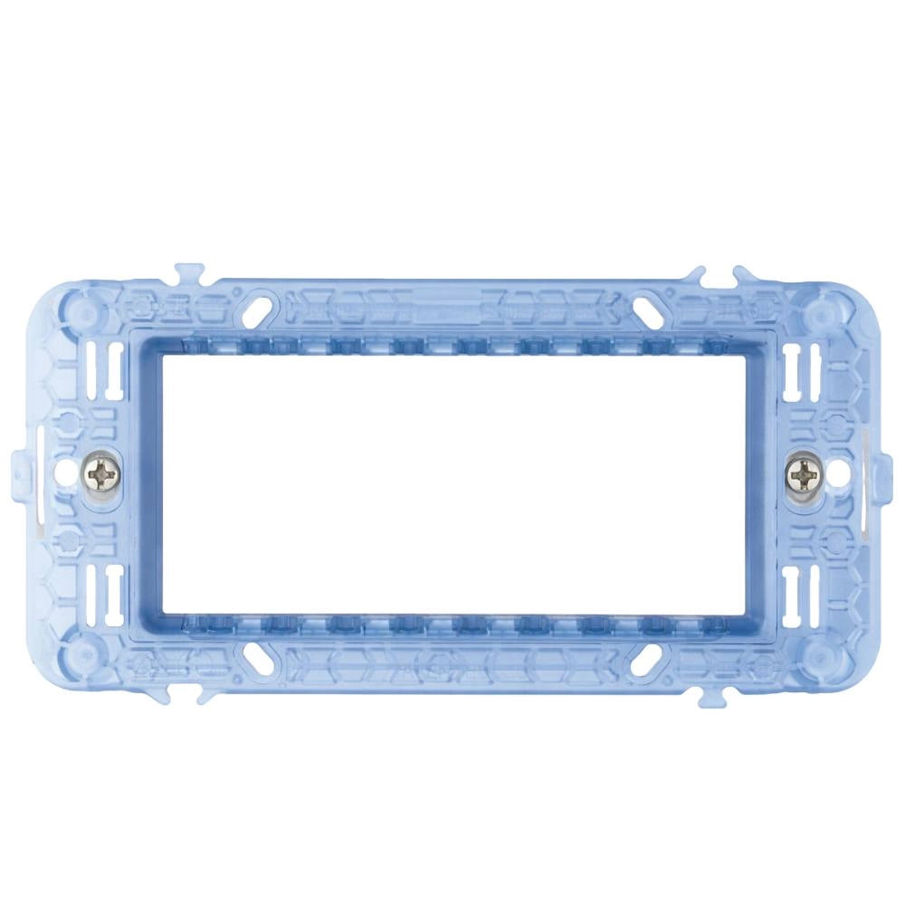 Supporto placche ave s44 per scatole rettangolari con viti *** numero posti 4 moduli, confezione 1