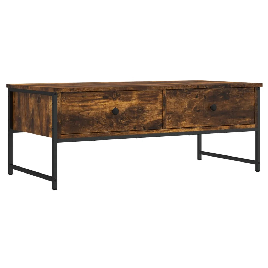 Tavolino da Salotto Rovere Fumo 101x49x39,5cm Legno Multistrato 837739