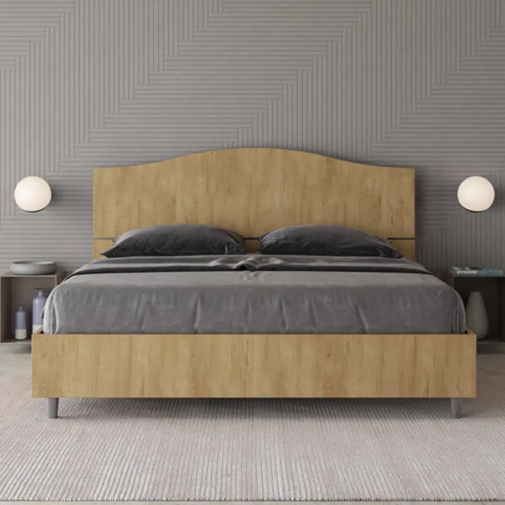 Letto matrimoniale con rete 160x200 quercia Dores
