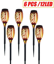 Impianto di illuminazione solare per giardino da 6 - Lampada LED per giardino - Lampada da giardino - Piastra di illuminazione - Lampada per giardino - Energie solare - 400 mAh - 52 x 7,5 cm