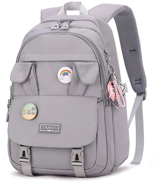 Borsa da spalla per ragazze, borsa da scuola per ragazze, borsa da laptop 15,6 pollici, borsa da viaggio per adolescenti, borsa da trucco grande per ragazze, donne, studentesse (grigia)