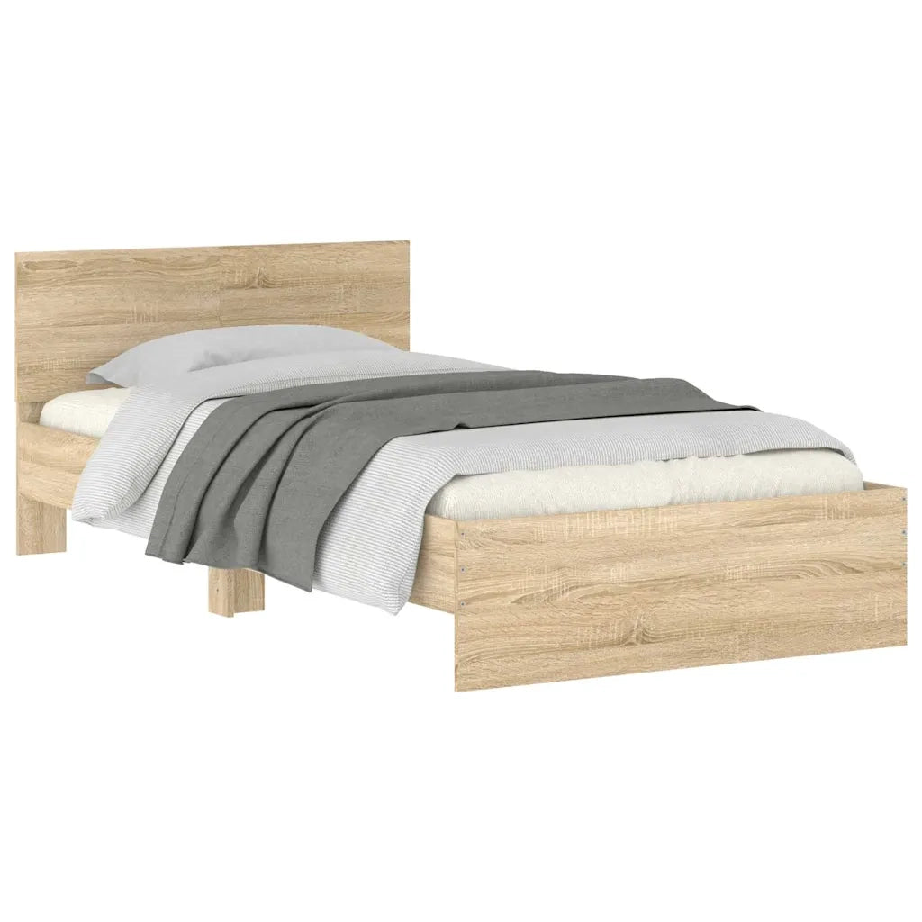 Giroletto senza Materasso con Testiera Rovere Sonoma 100x200 cm