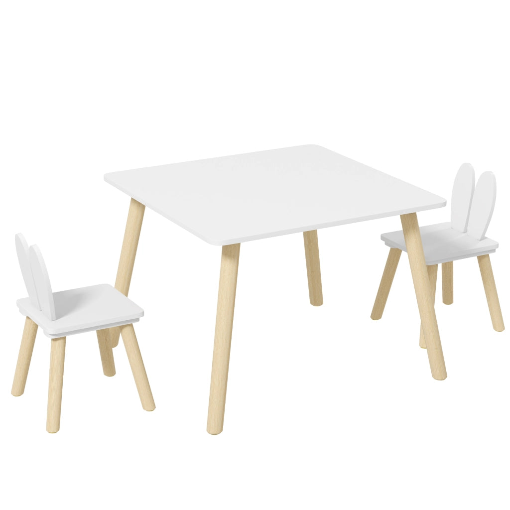Tavolo da pranzo con 2 sedie bambini ¨C zephmum ¨C design scandinavo legno bianco