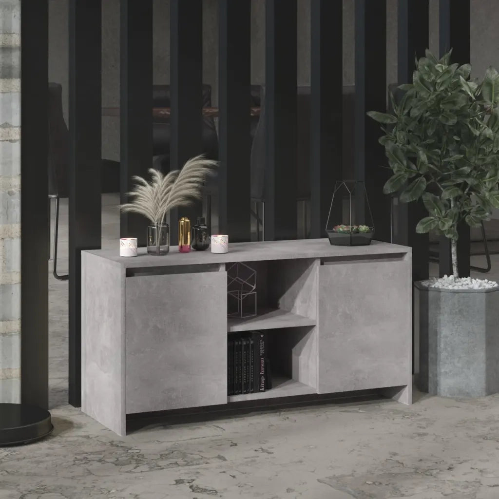 Mobile Porta TV Grigio Cemento 102x37,5x52,5 cm in Truciolato 809795