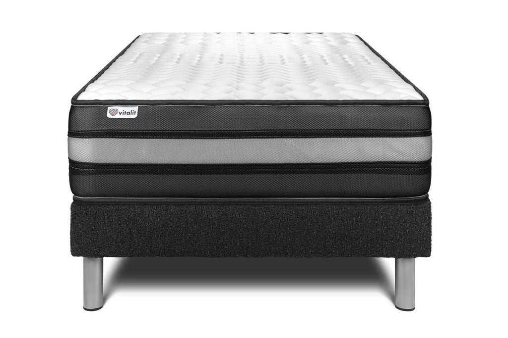 Letto con materasso VITAL POWER ZEN 120 x 190 cmcm Rete Kit Nero