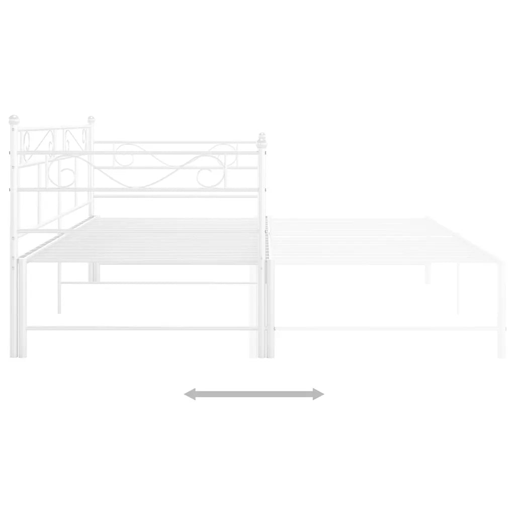 Telaio Divano Letto Estraibile Bianco in Metallo 90x200 cm