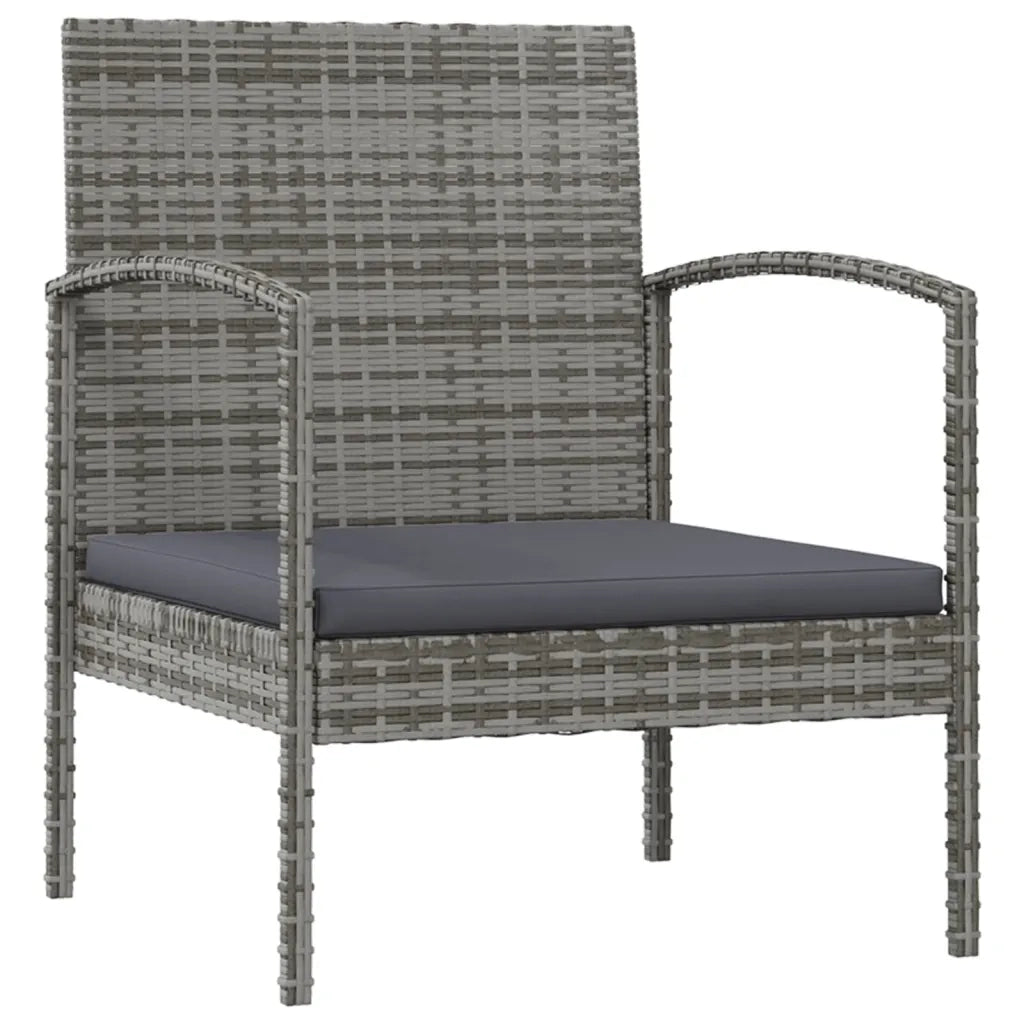 Set Divani da Giardino 8 pz con Cuscini in Polyrattan Grigio 3095967