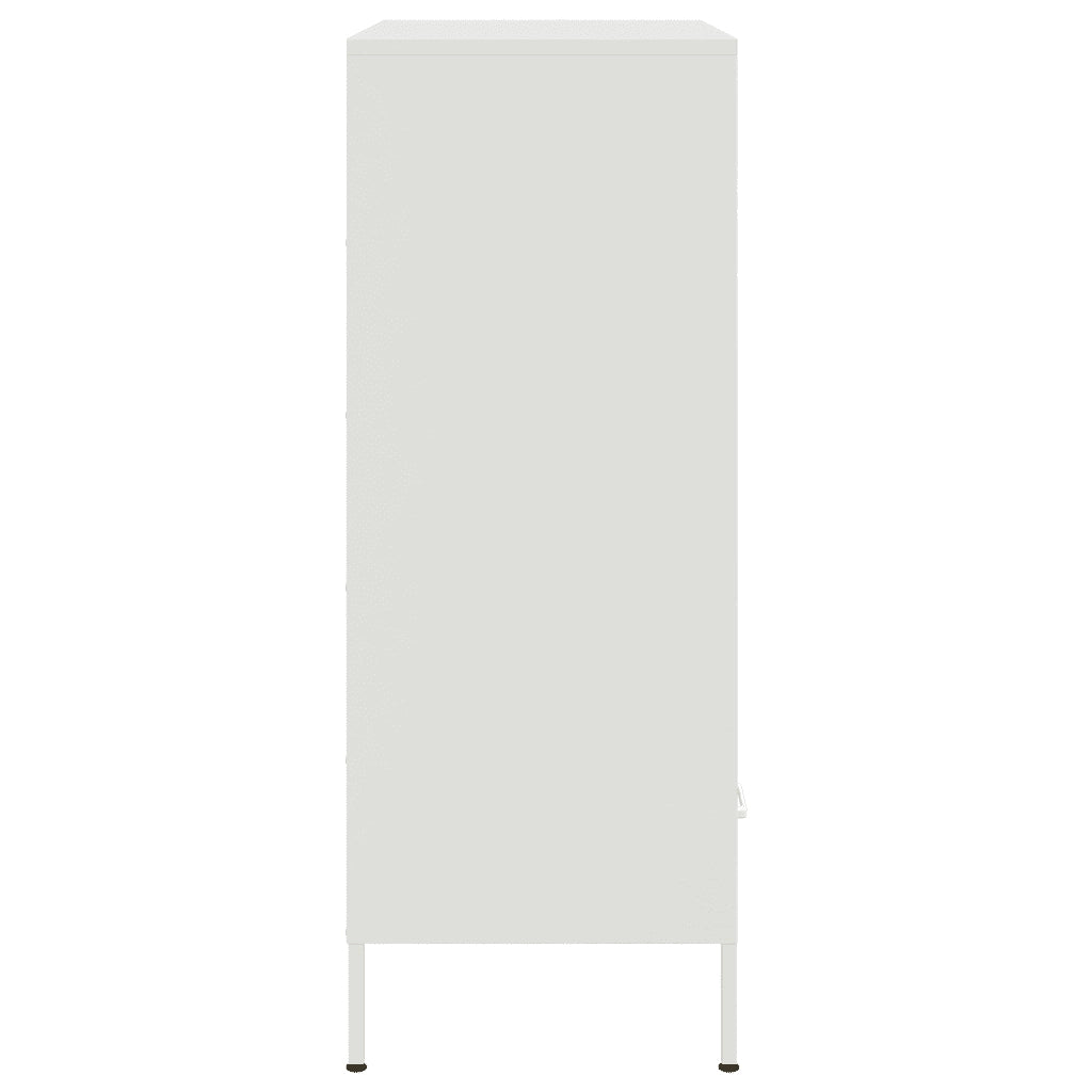 Credenza-Buffet-Armadio da cucina Bianca 68x39x101,5 cm in Acciaio 521699