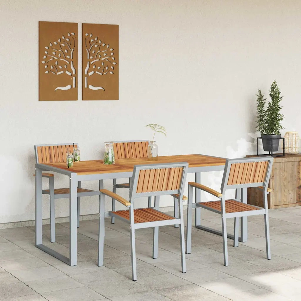 Set da Pranzo per Giardino 5 pcs Grigio 3284371