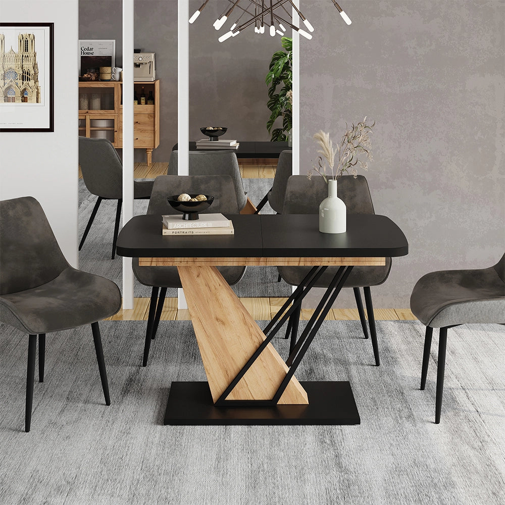 Vicco tavolo da pranzo allungabile Rovere nero/oro 120 x 80 cm estensibile