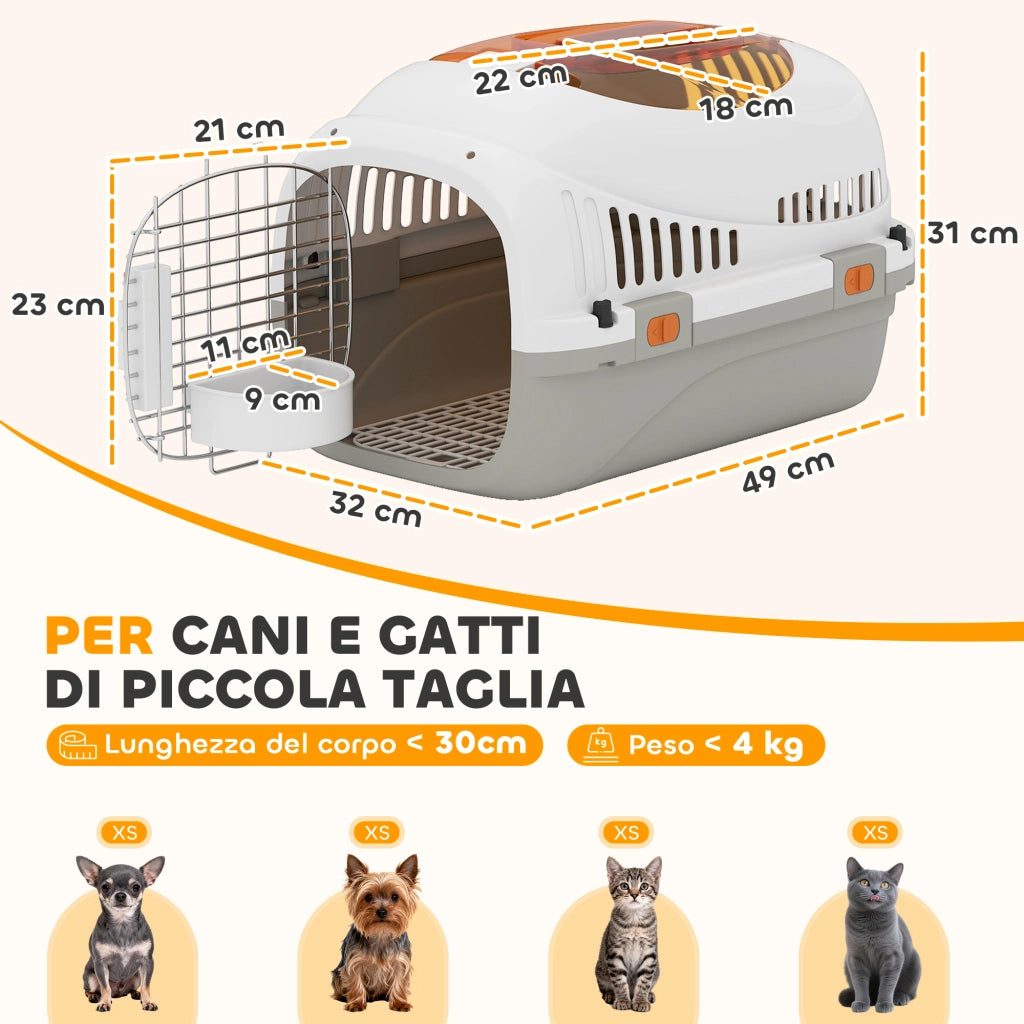 Trasportino per Gatti e Cani Piccoli ¨C Zephmum ¨C Grigio Plastica 49x32x31 cm