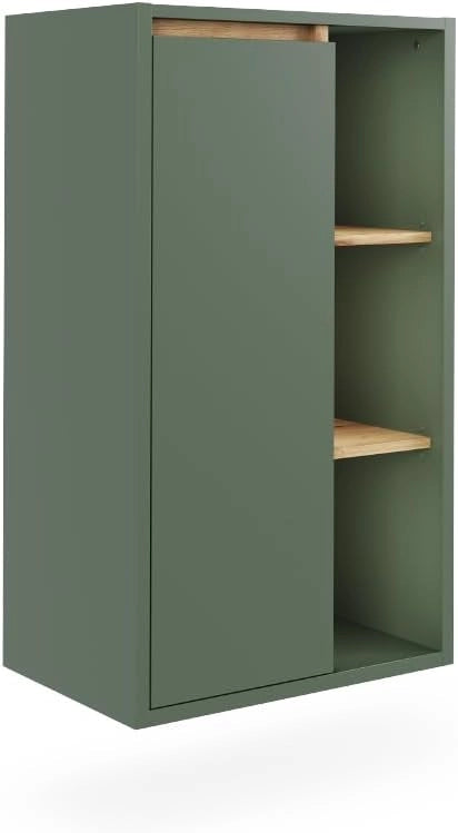 Mobiletto midi Viola, Bianco/Grigio, 50 x 86 cm con ripiani aperti, adatto per montaggio a parete e combinabile con la serie Viola