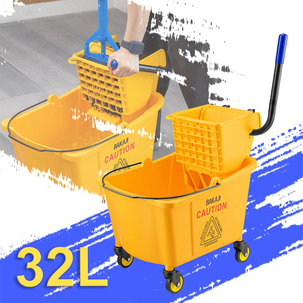 Carrello Pulizie Professionale Secchio Lavapavimenti 33 Lt per Mocio con Ruote