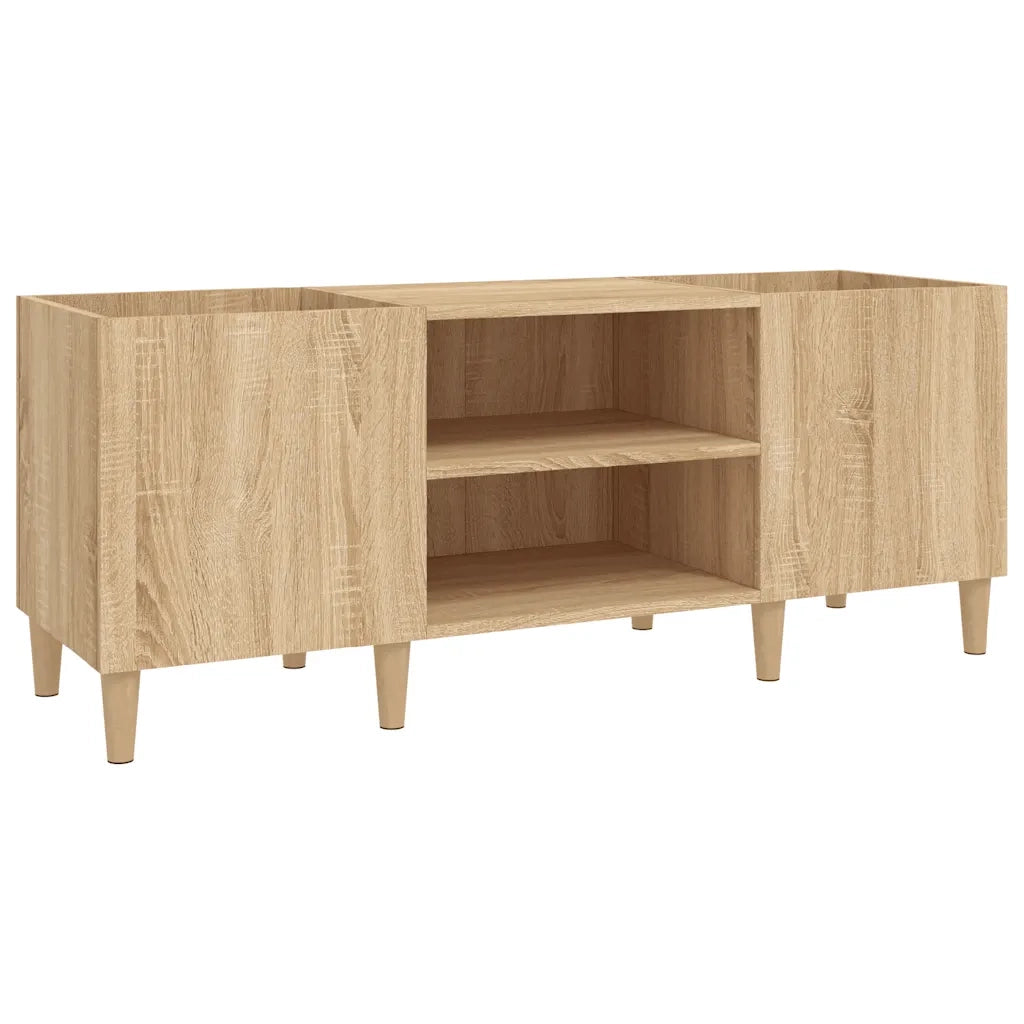 Mobile Porta Dischi Rovere Sonoma 121x38x48 cm Legno Aggregato 831928