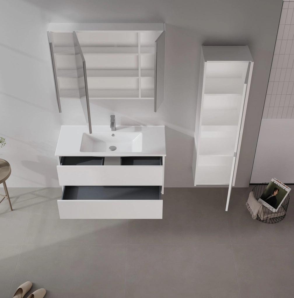 Mobile lavabo "Side 100 v3" - 100 x 45 x 52 cm - Bianco opaco