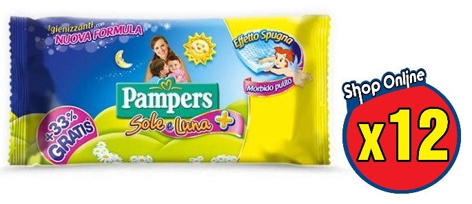 14 PAMPERS SALVIETTE UMIDIFICATE BAMBINI SOLELUNA CON ESTRATTI DI CAMOMILLA 40PZ