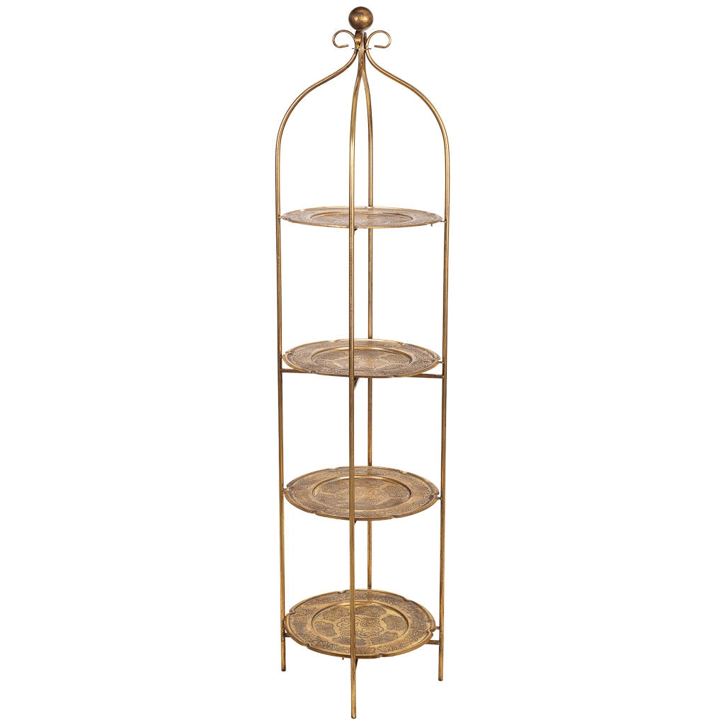 Mensola in metallo dorato 42,5x42,5x185,5h cm