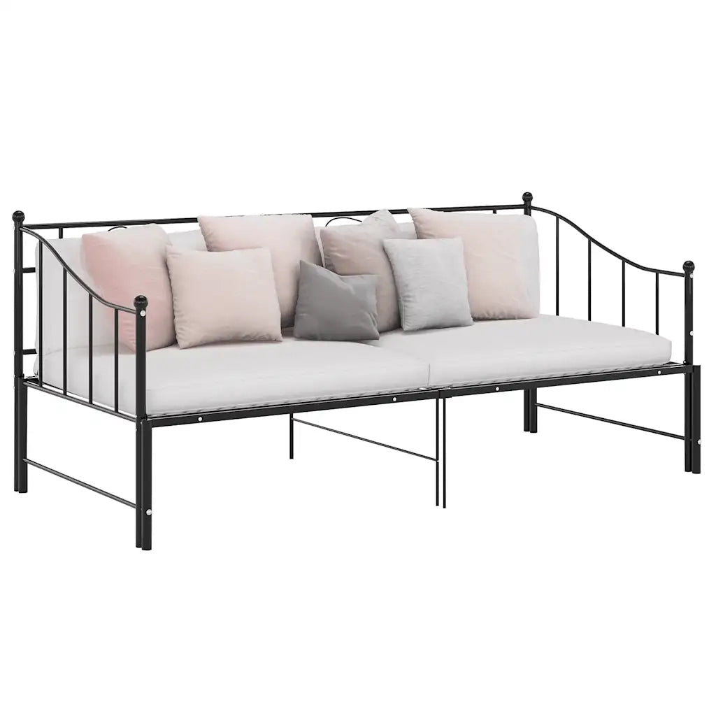 Telaio Divano Letto Estraibile Nero in Metallo 90x200 cm cod mxl 46267
