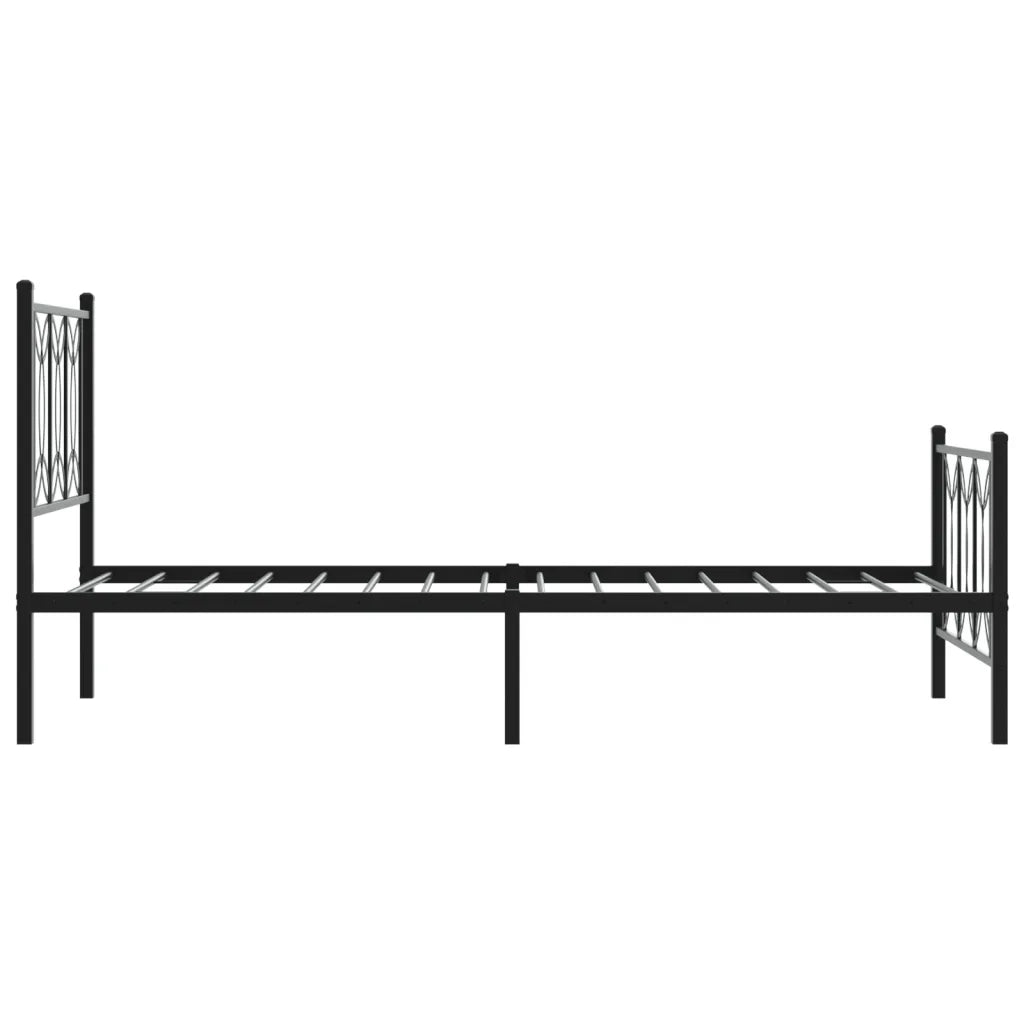Giroletto con Testiera e Pediera-Struttura Letto Metallo Nero 75x190 cm 298976