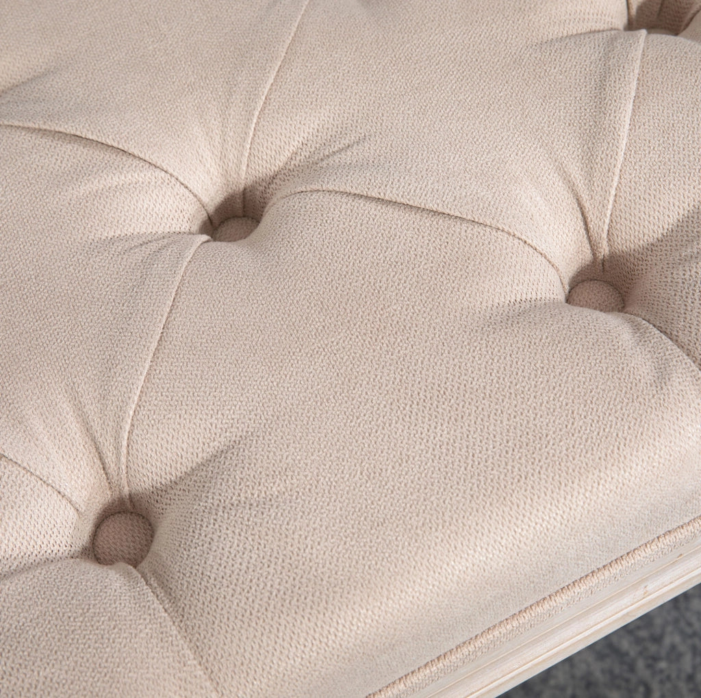 Panca imbottita vintage beige 80x40x43 cm