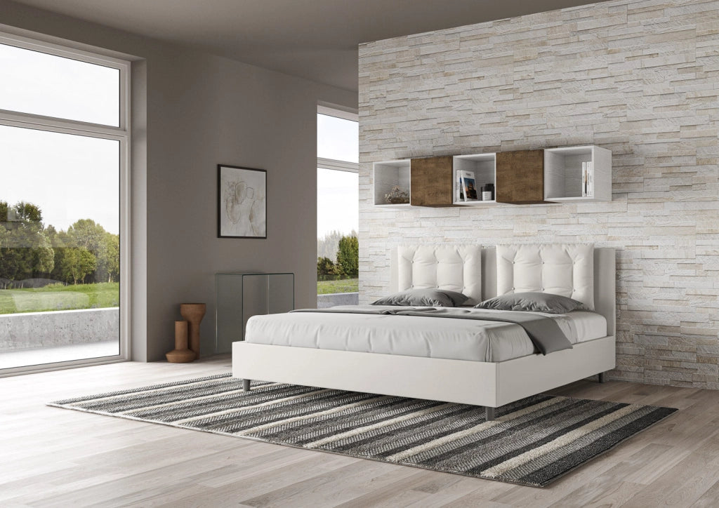Letto Matrimoniale 160x210 cm con Rete Annalisa Bianco