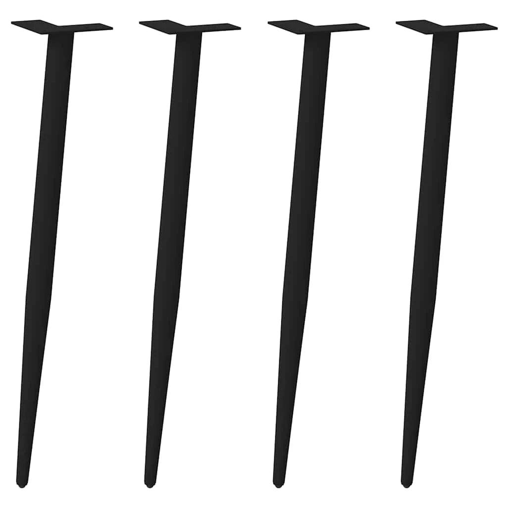 Set di 4 gambe per tavolo consolle coniche regolabili 72 x 73 cm in acciaio nero 02_0056813