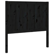Testiera | Testata per Letto Nera 95,5x4x100 cm in Legno Massello di Pino