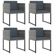 Set Pranzo da Giardino 9 pz con Cuscini in Polyrattan Grigio 313100