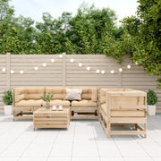 Set Divani Giardino 6 pz con Cuscini in Legno Massello di Pino 3250808