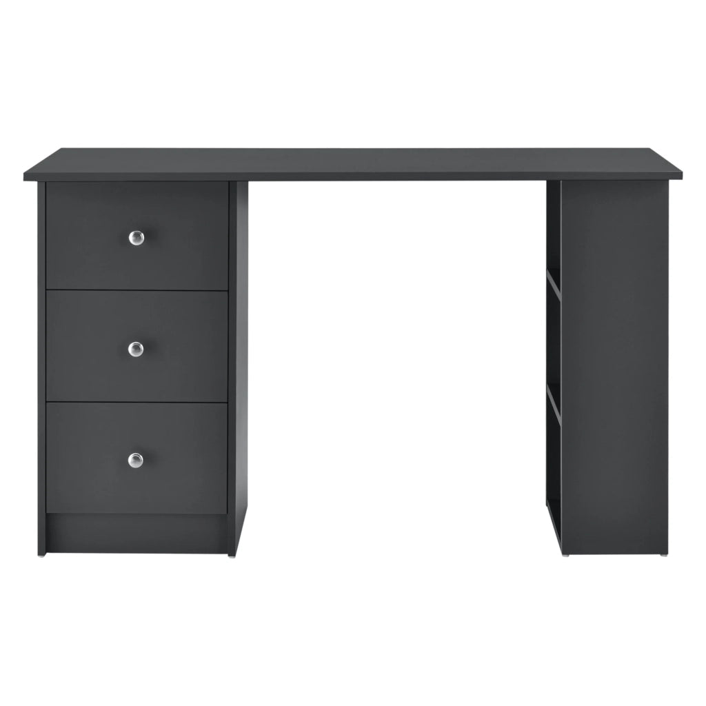 Scrivania/postazione computer con 3 cassetti 120 cm grigio scuro 03_0004711