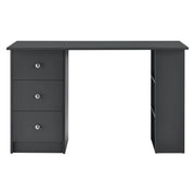 Scrivania/postazione computer con 3 cassetti 120 cm grigio scuro 03_0004711