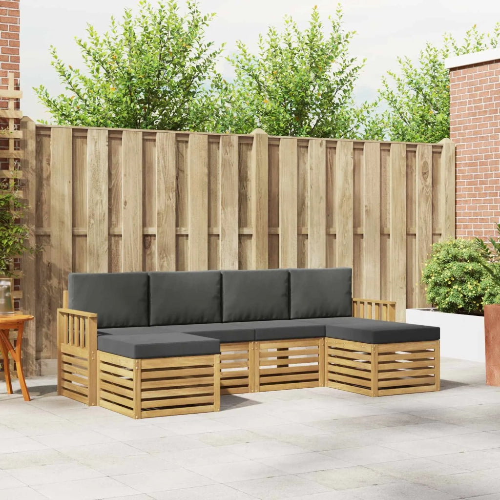 Set divani 6 pcs Bianco e Antracite 249 x 122,5 x 73 cm 3392267