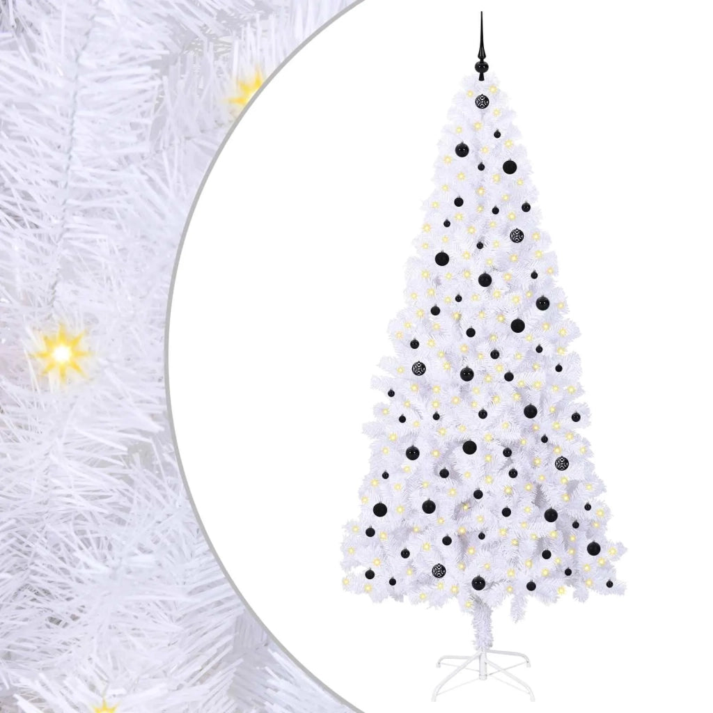 Albero di Natale Artificiale-Albero Natalizio Bianco 240 cm PVC e Acciaio 865013