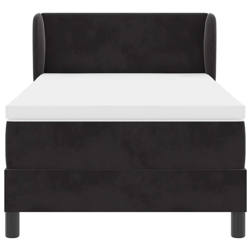 letto a rete  con materasso nero 90x200 cm in velluto