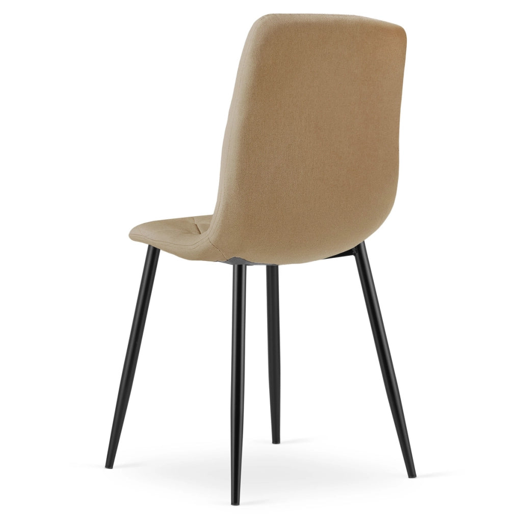 Set di 2 sedie Libra in tessuto marrone e gambe nere