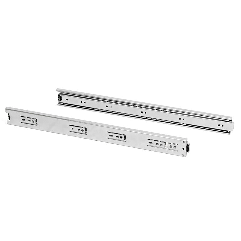 Set di guide a sfera per cassetti a estrazione totale, altezza 45 mm, lunghezza 350 mm, Acciaio, Zincato bianco