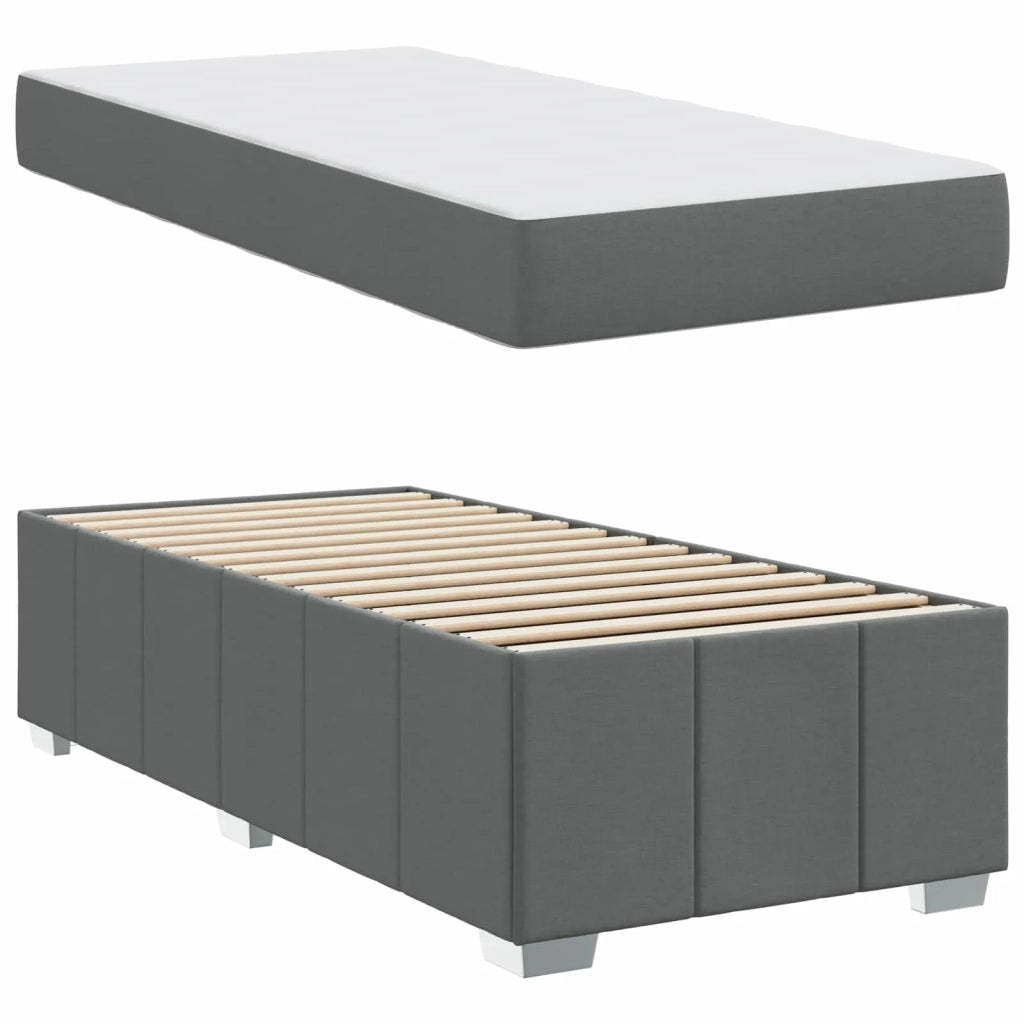 Struttura del letto Grigio scuro 90 x 190 cm Tessuto