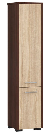 Colonna da bagno AKORD FIN Wengé 30 cm 2 ante inserto frontale Sonoma Quercia 30x30x140 cm