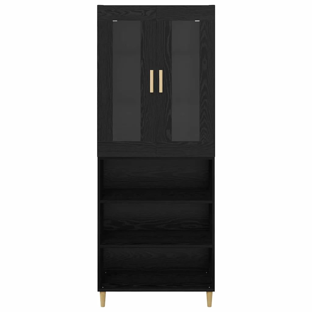 Credenza Rovere Nero 69,5 x 34 x 180 cm