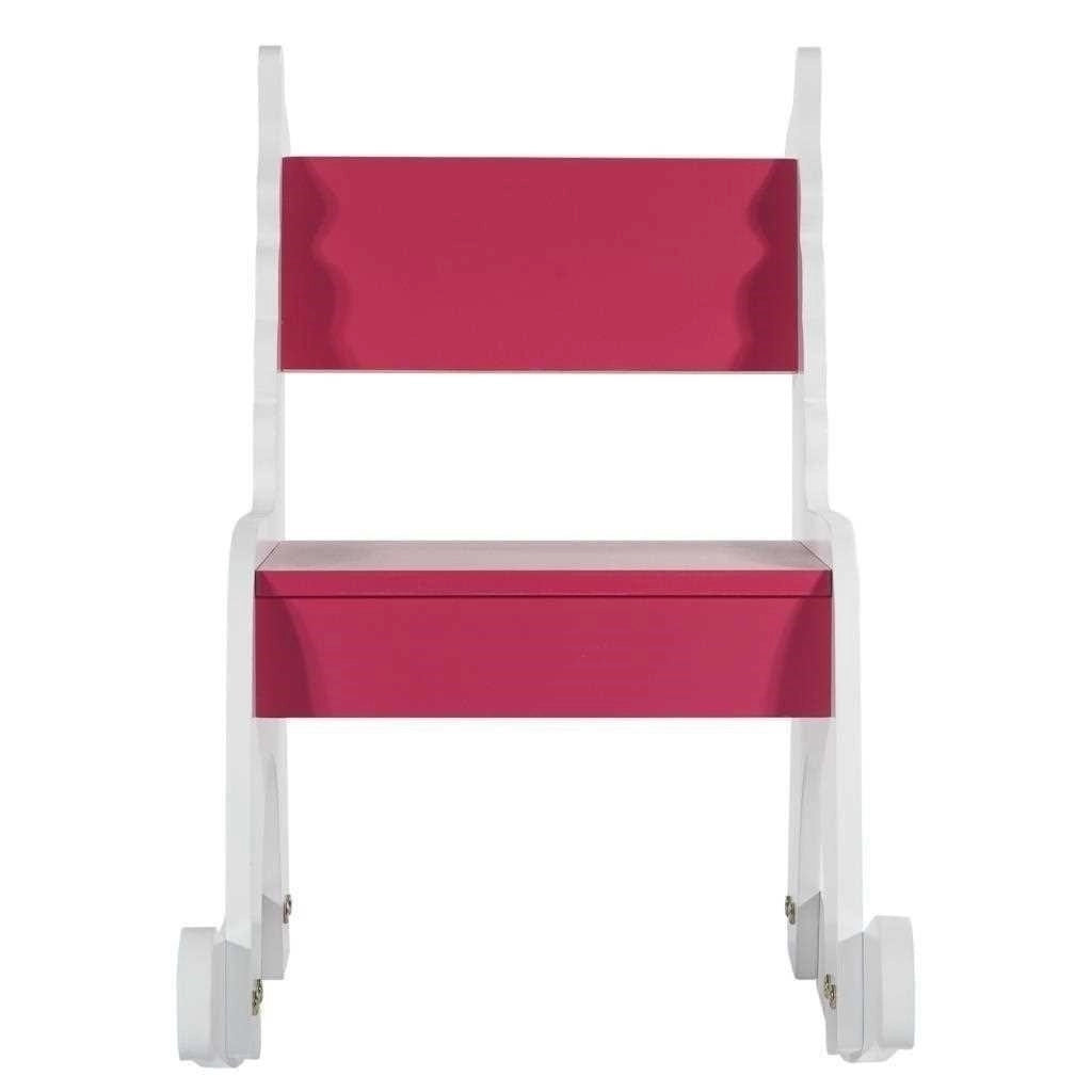 Mecedora infantil de madera con lacado rosa 33x55x51.5