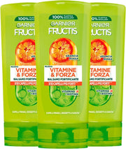 GARNIER FRUCTIS SET 3 CONFEZIONI BALSAMO FORTIFICANTE VITAMINE & FORZA CAPELLI FRAGILI SOGGETTI A CADUTA 200 ML L'UNA
