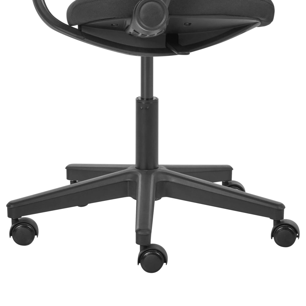 Sedia da ufficio in tessuto e rete nera, schienale e braccioli regolabili, design moderno, per l'ufficio domestico