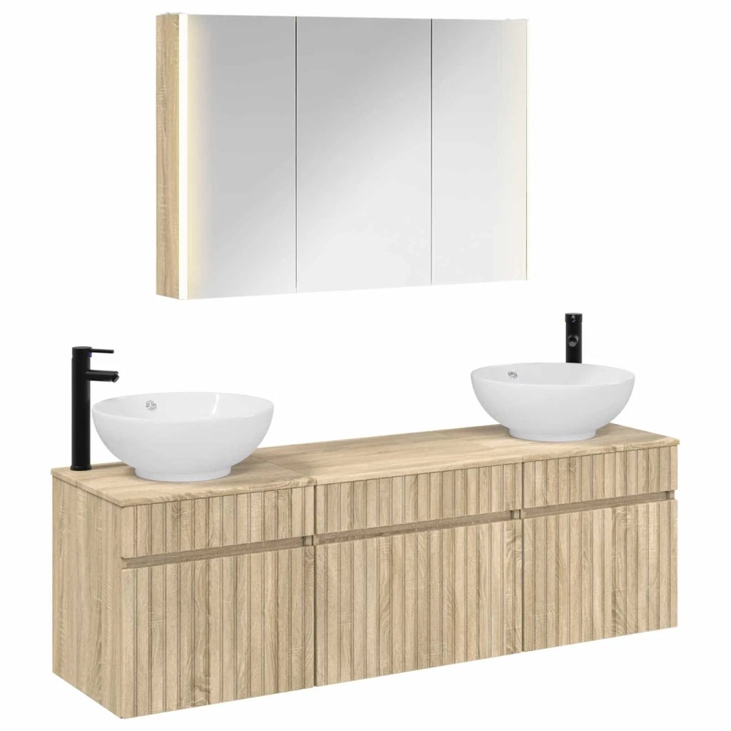 Set di Armadi da Bagno 4 pcs Rovere Sonoma 103,5 x 15,5 x 70 cm 3406625