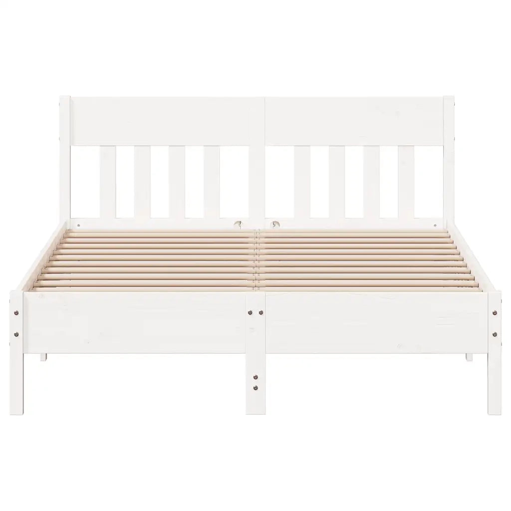 Letto senza Materasso Bianco 120x200 cm Legno Massello di Pino