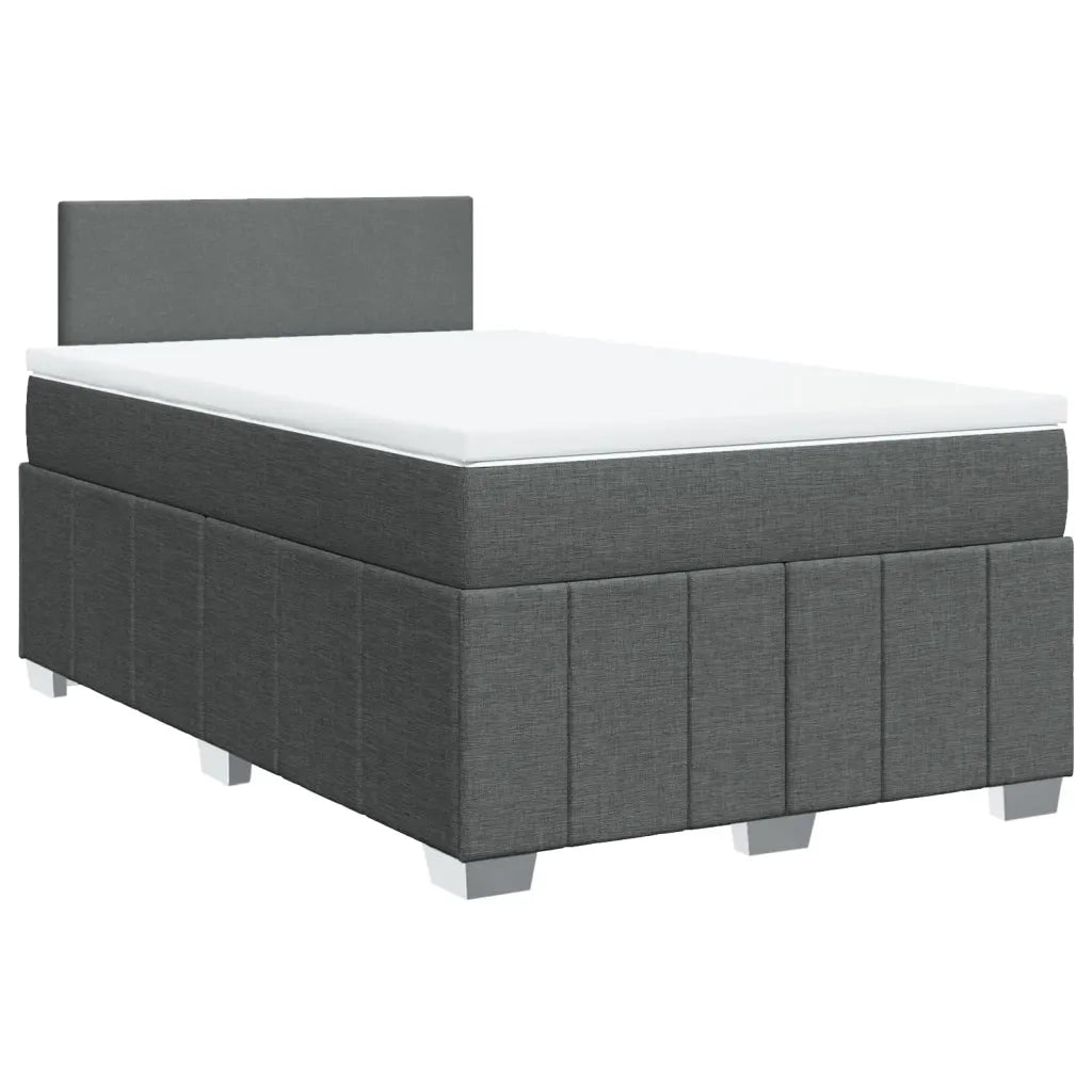 Giroletto a Molle con Materasso Grigio Scuro 120x190cm Tessuto