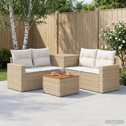 Set di divani 6 pz Beige e Bianco Crema 3447416